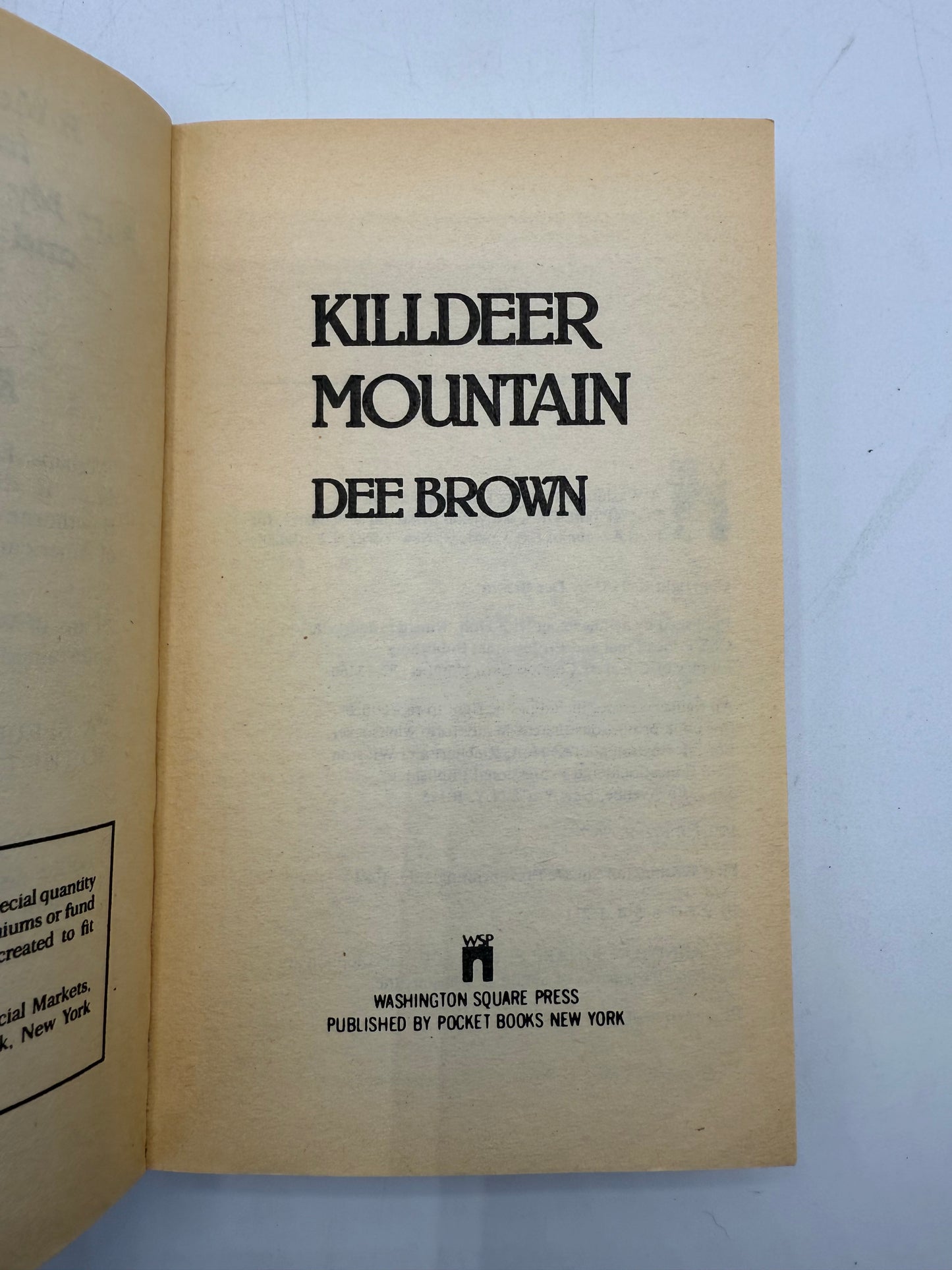 Killdeer Mountain by Dee Brown, 1984