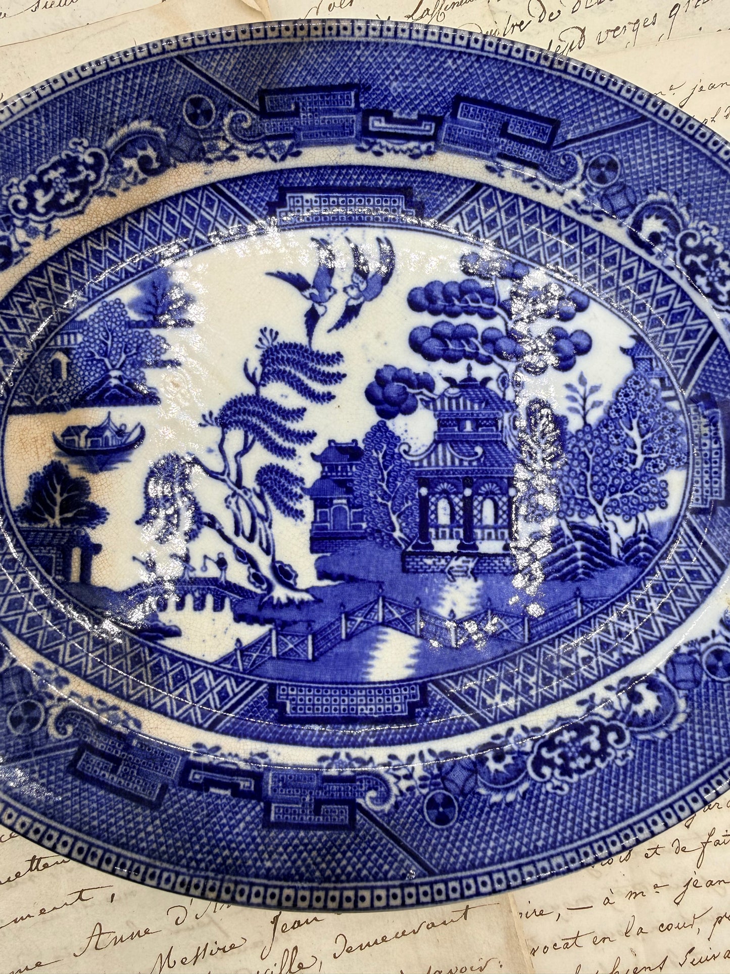 Ye Olde Willow Small Platter, Fenton