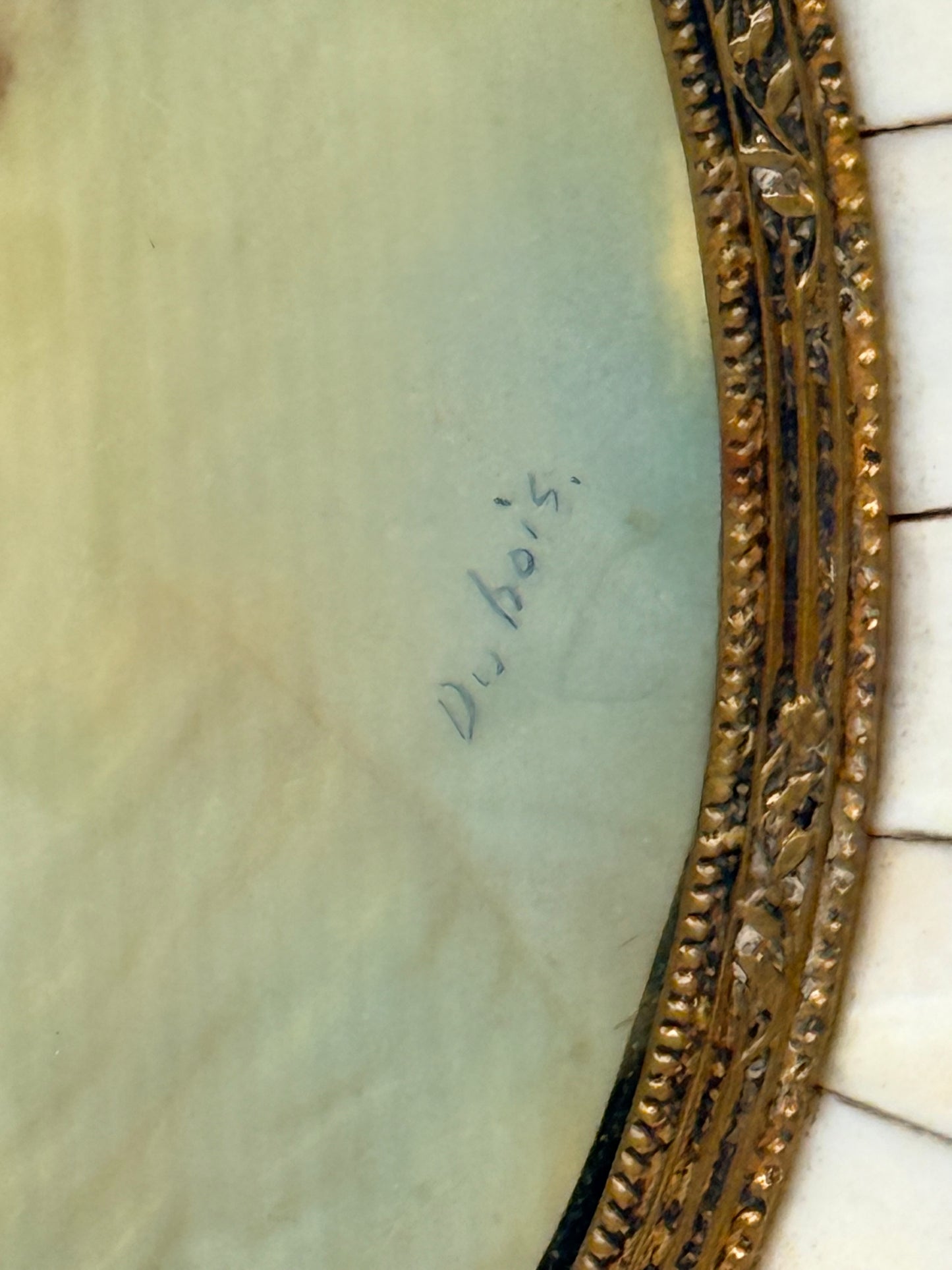 Framed Antique Miniature Female French Portrait