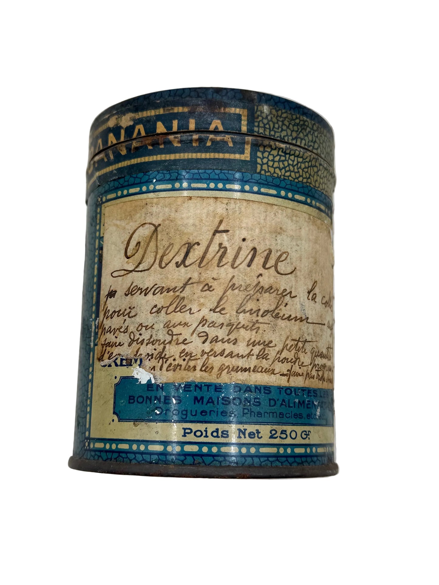 Decorative Small French Tin, Dextrine
