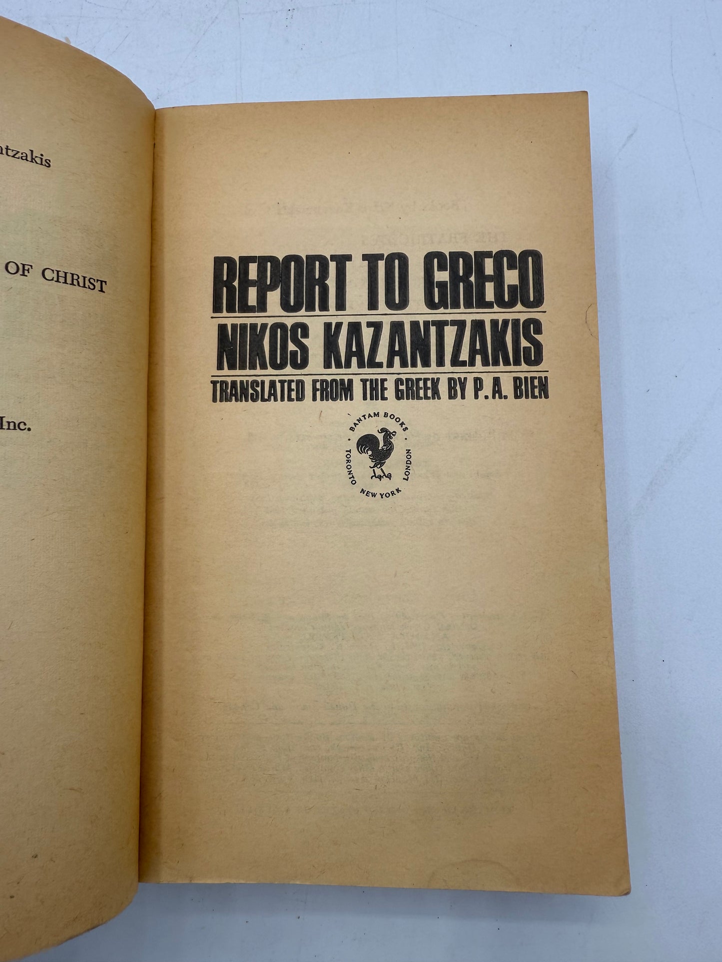 Report to Greco by Niko Kazantzakis, 1966