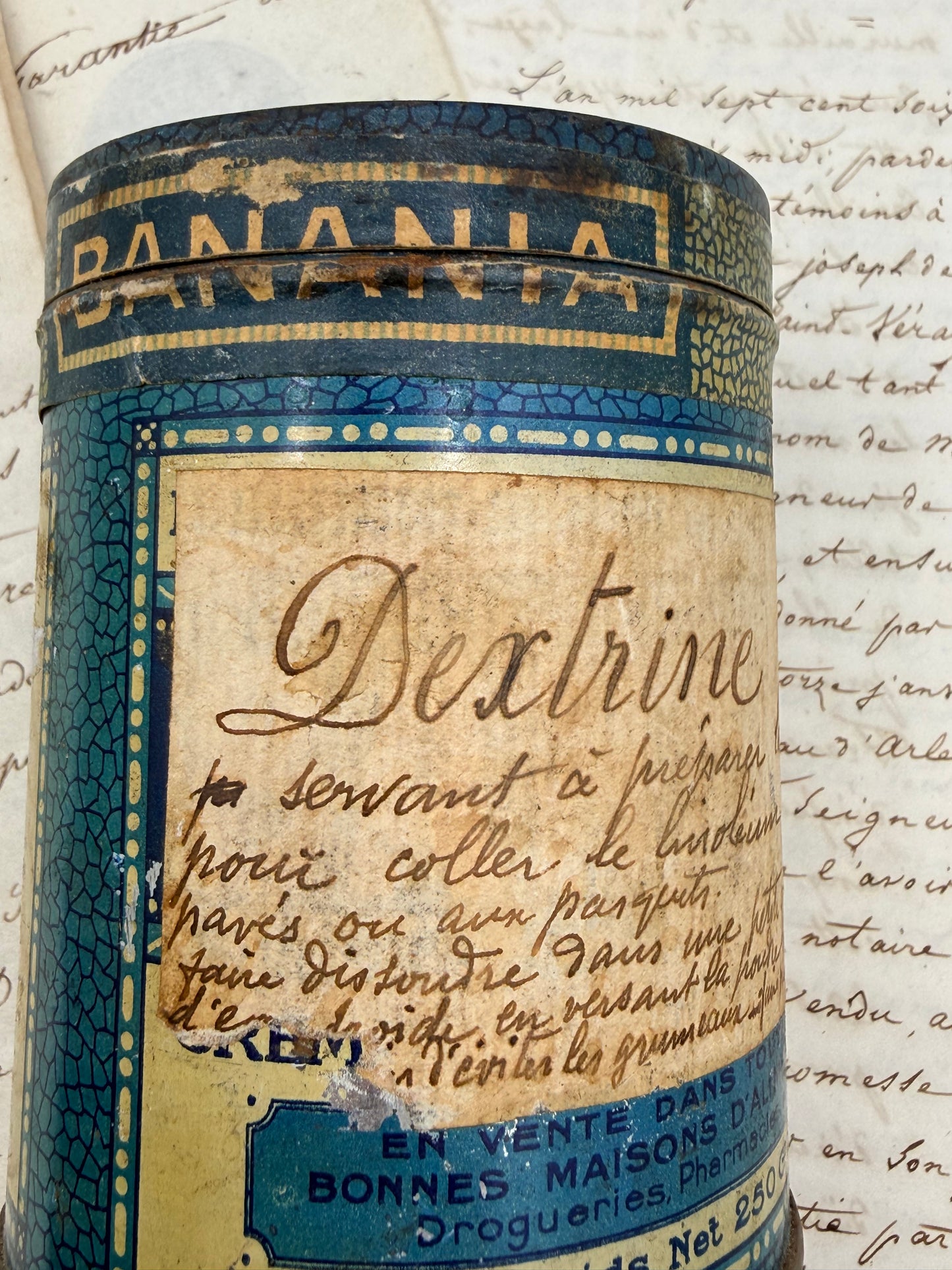 Decorative Small French Tin, Dextrine