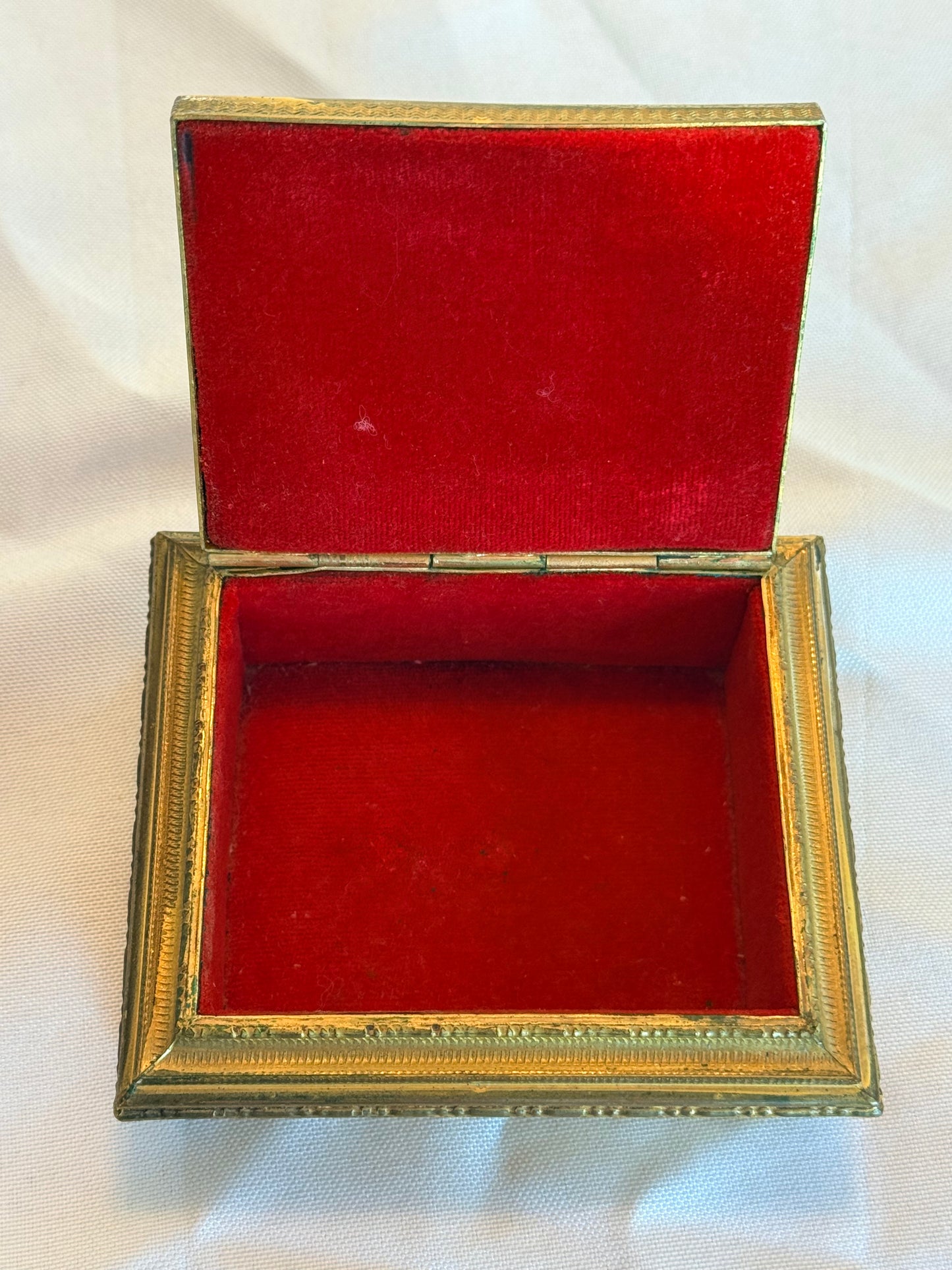 Italian Ormolu Trinket Box with Female Portrait, 4”