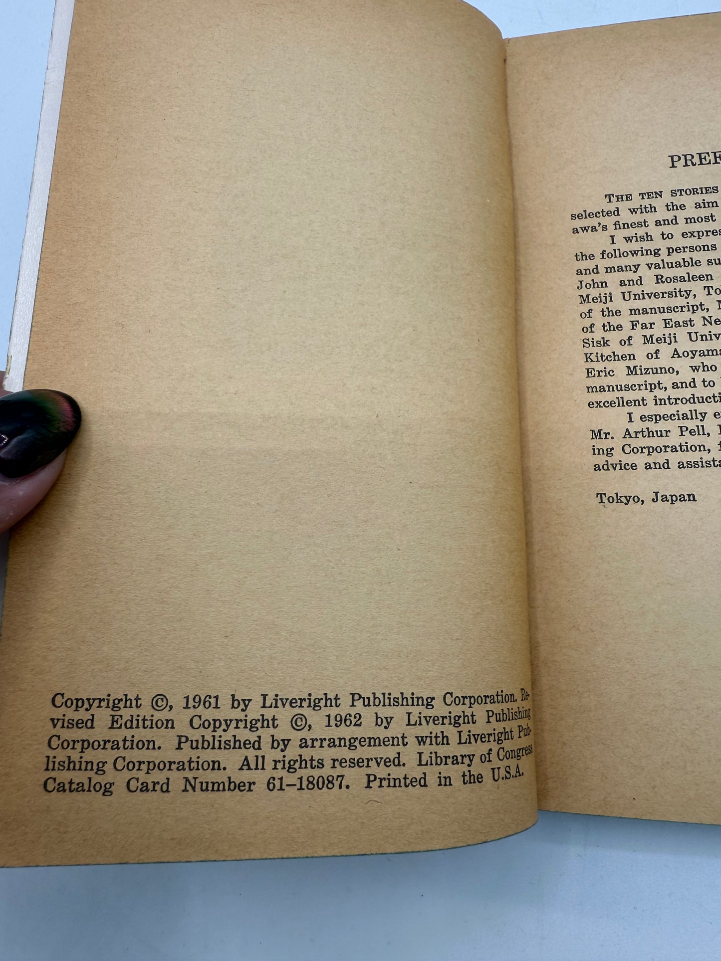 Japanese Short Stories, 1961