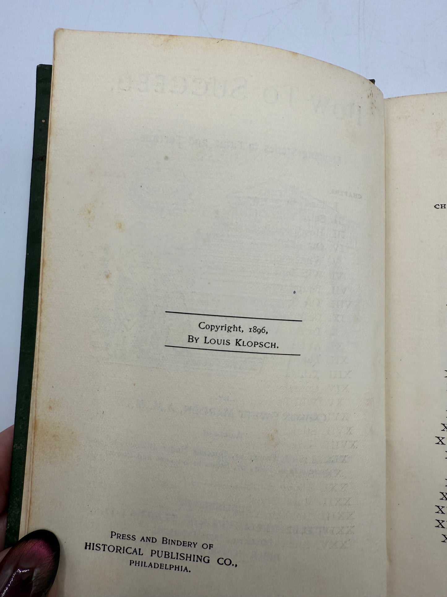 How to Succeed, Stepping Stones to Fame, 1896