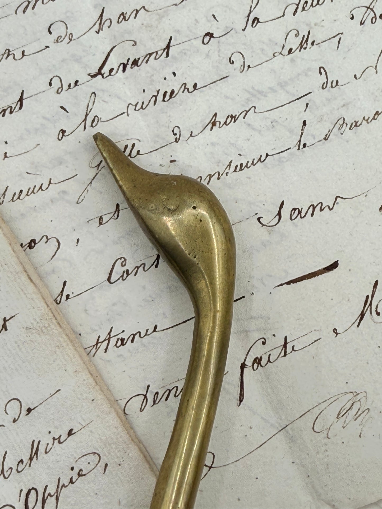 Small Brass Swan, 5"