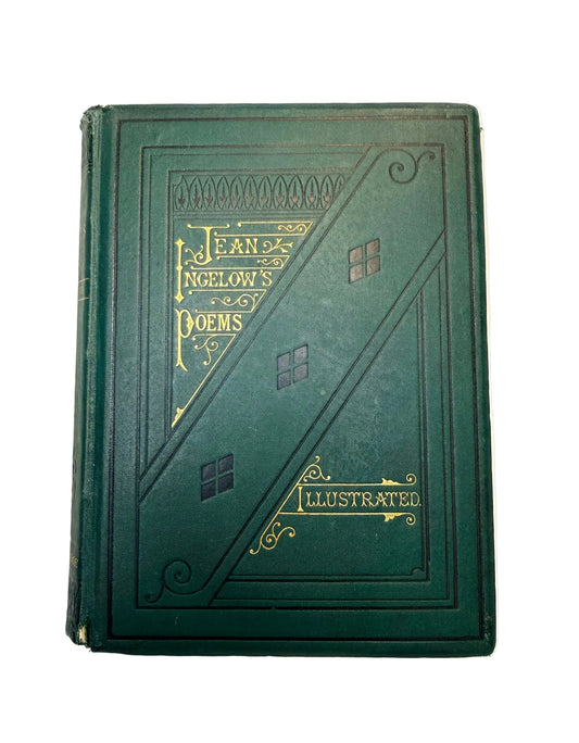 Vintage green book with gold embossed text on a white background
