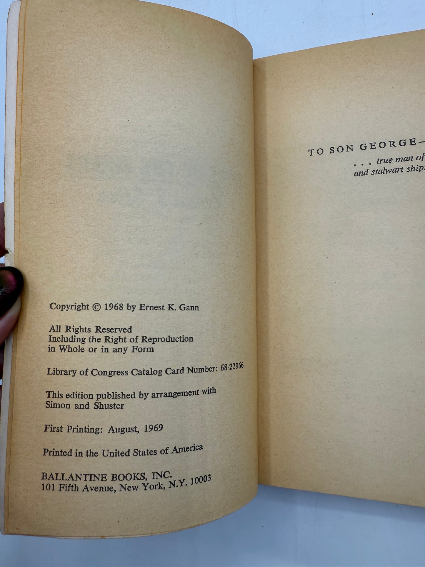 Song of the Sirens by Ernest K Gann, 1969