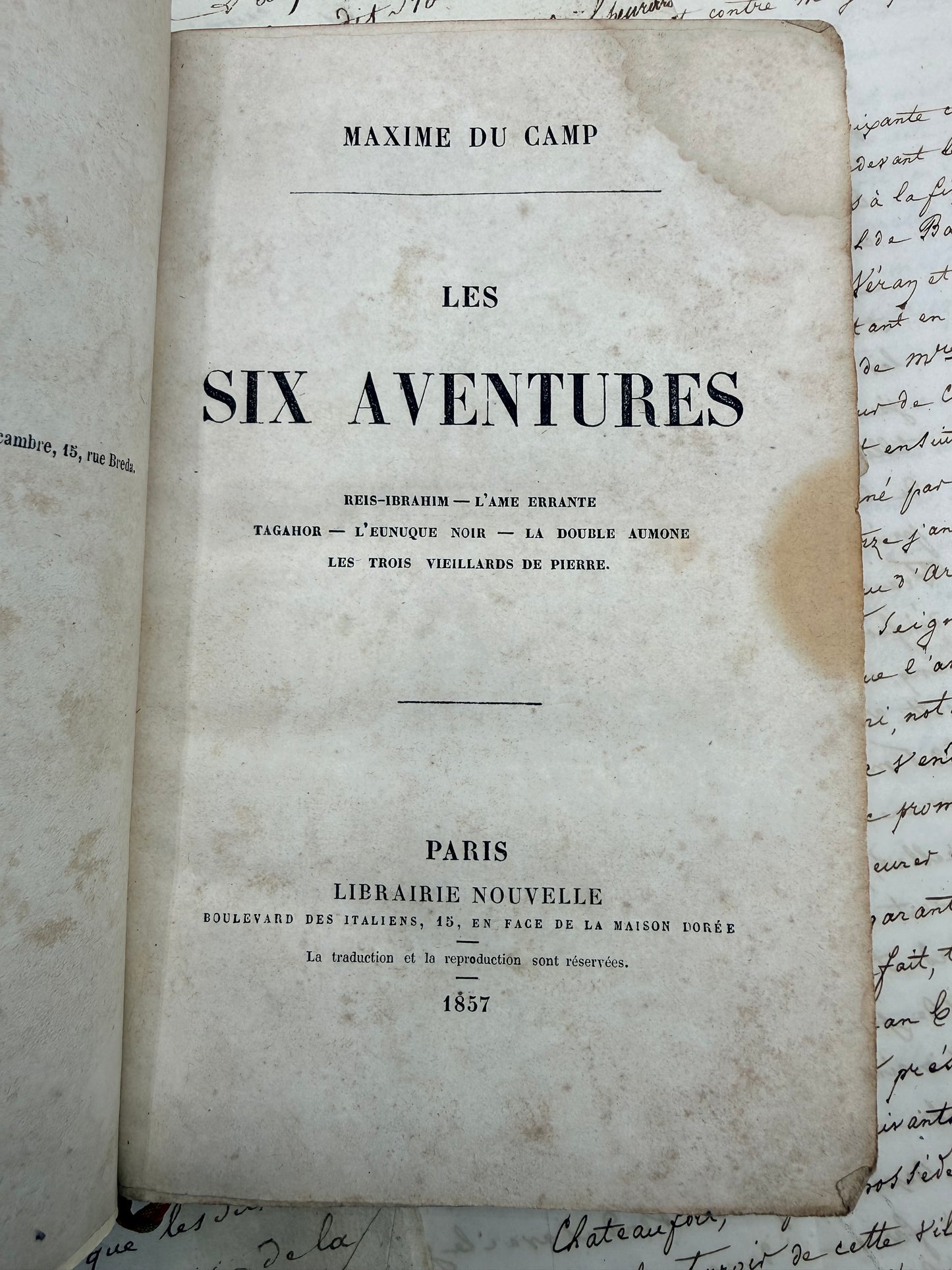 The Six Adventures, 1857, French