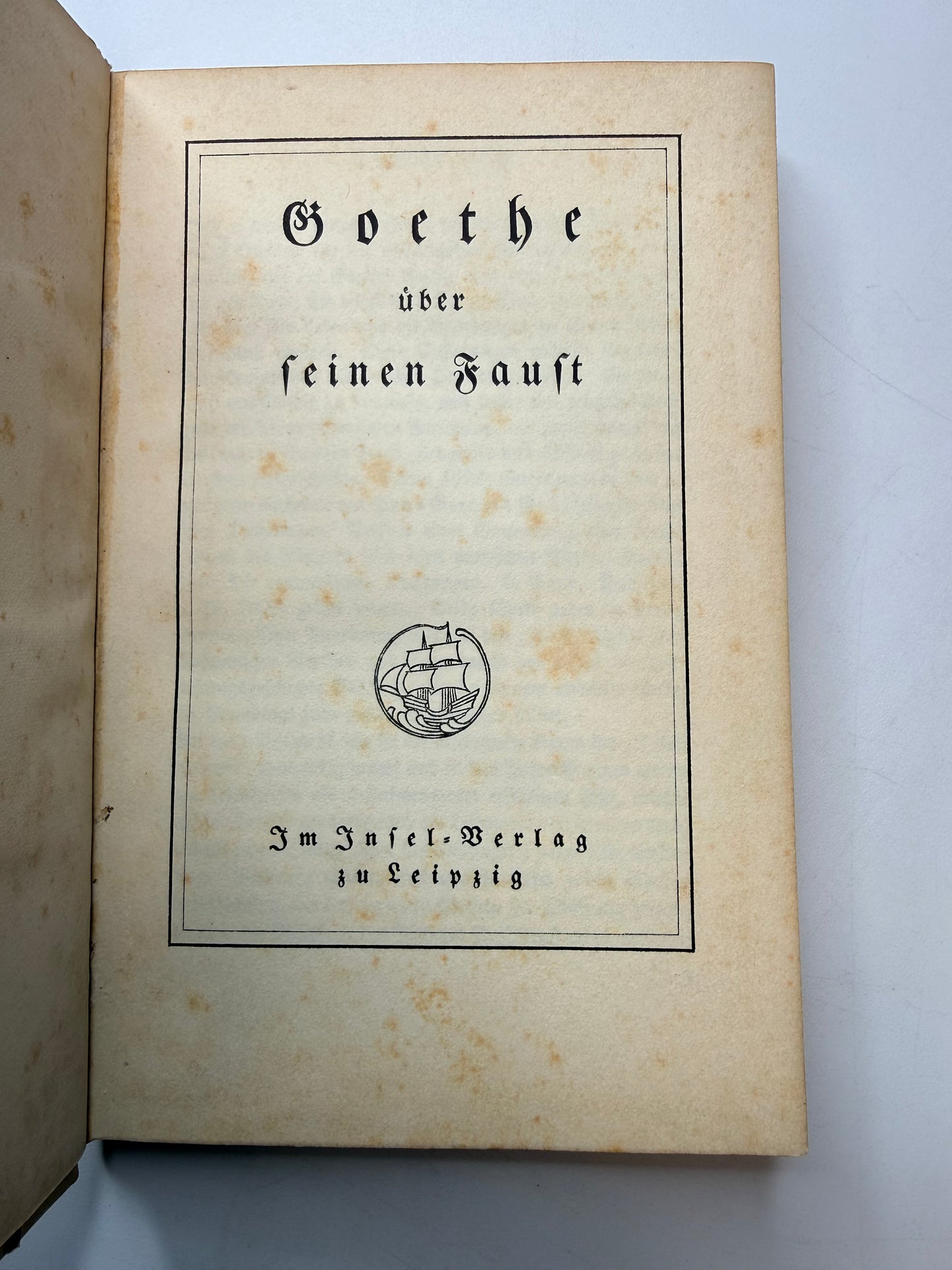 Goethe Uber Seinen Faust, German