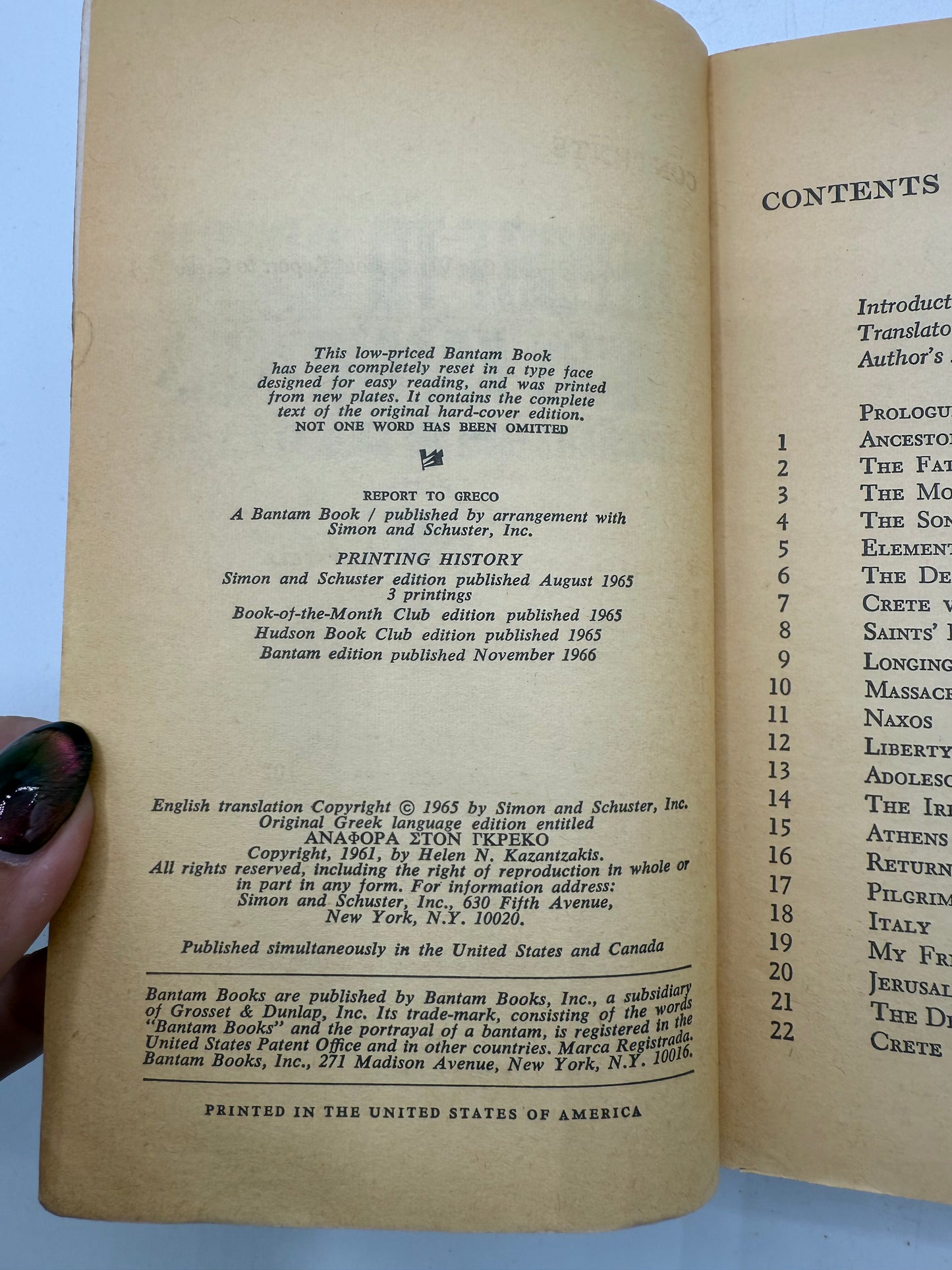Report to Greco by Niko Kazantzakis, 1966