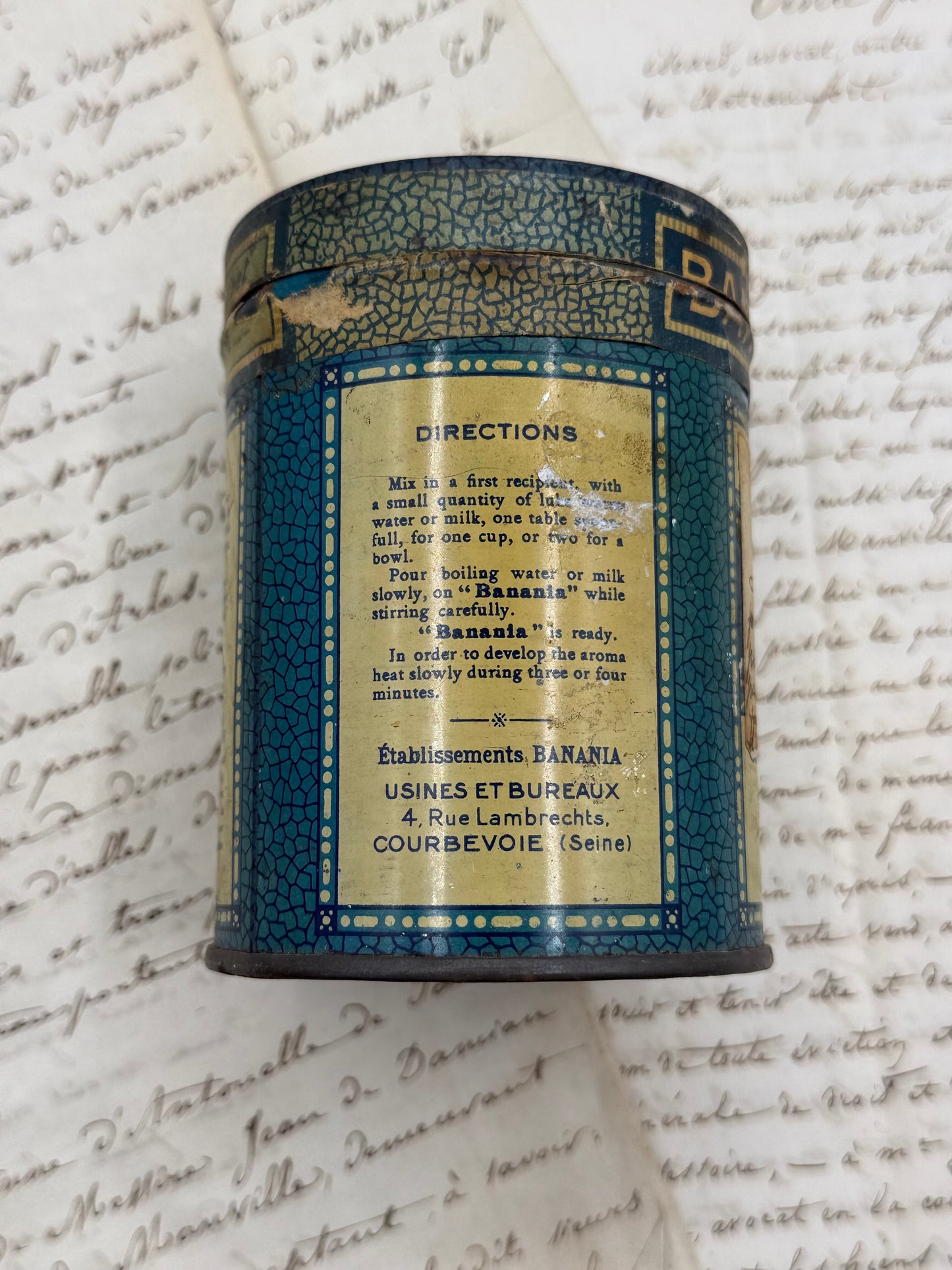 Decorative Small French Tin, Dextrine