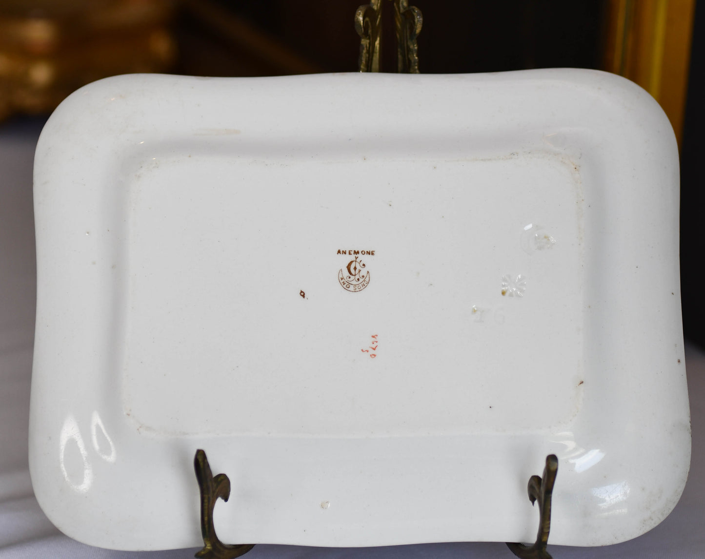 Vintage Floral White Serving Plate, 9"