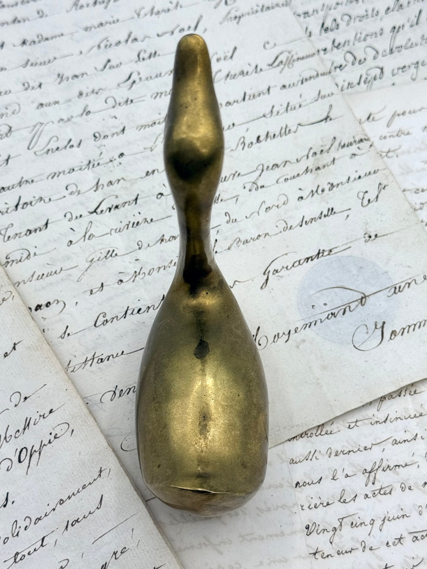 Small Brass Swan, 5"