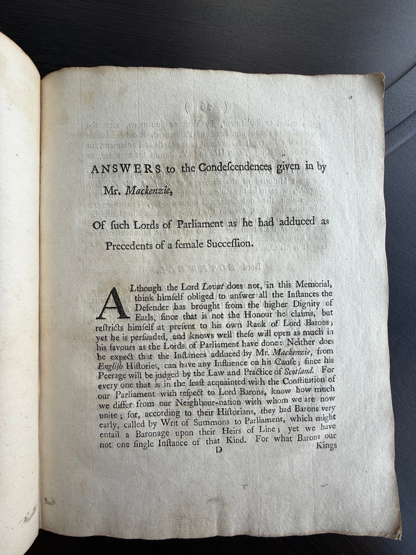 Lovat Peerage, United Kingdom Nobility Records, 1730