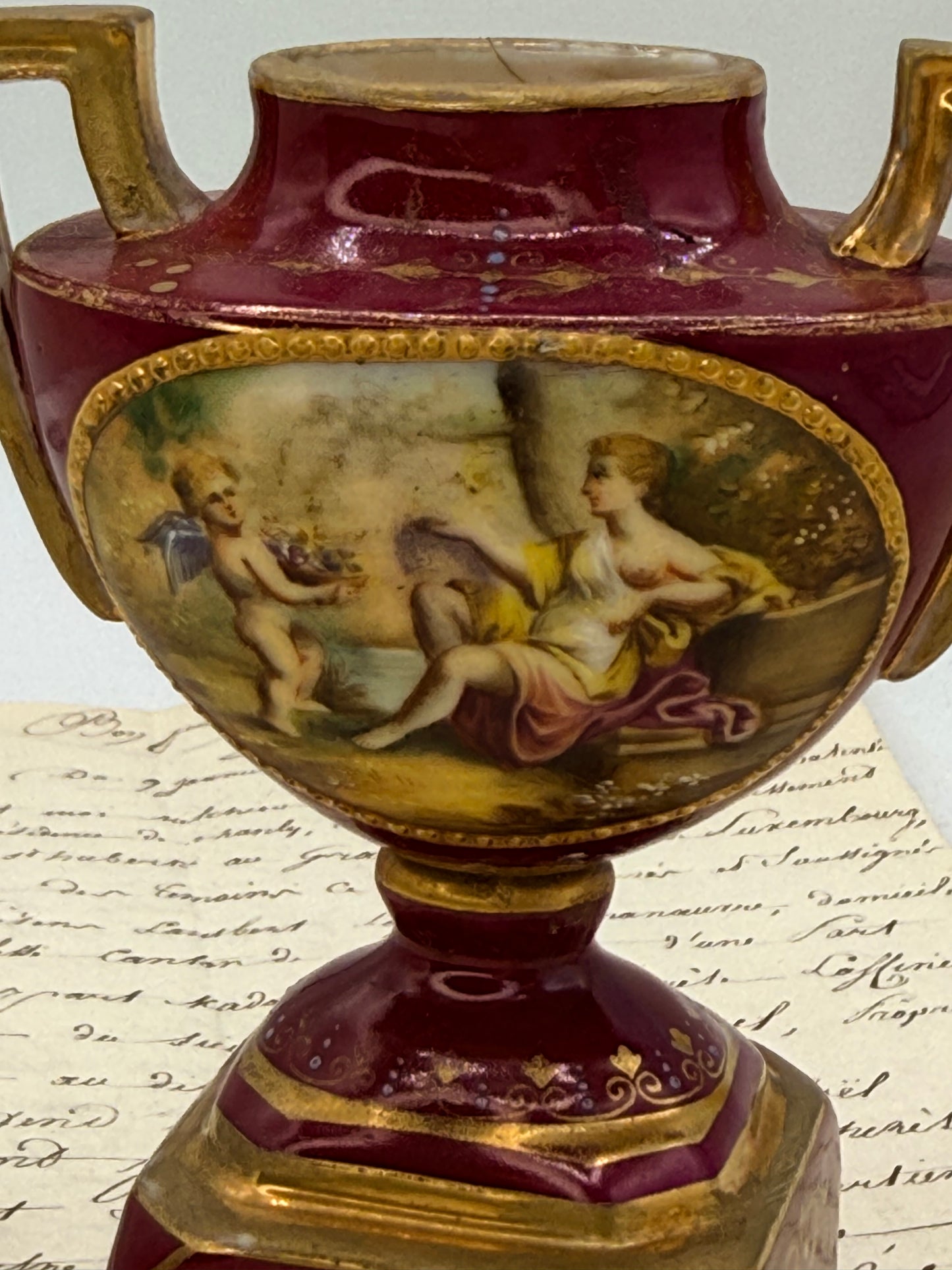 299- Ackermann & Fritze Small Urn, Royal Vienna Style