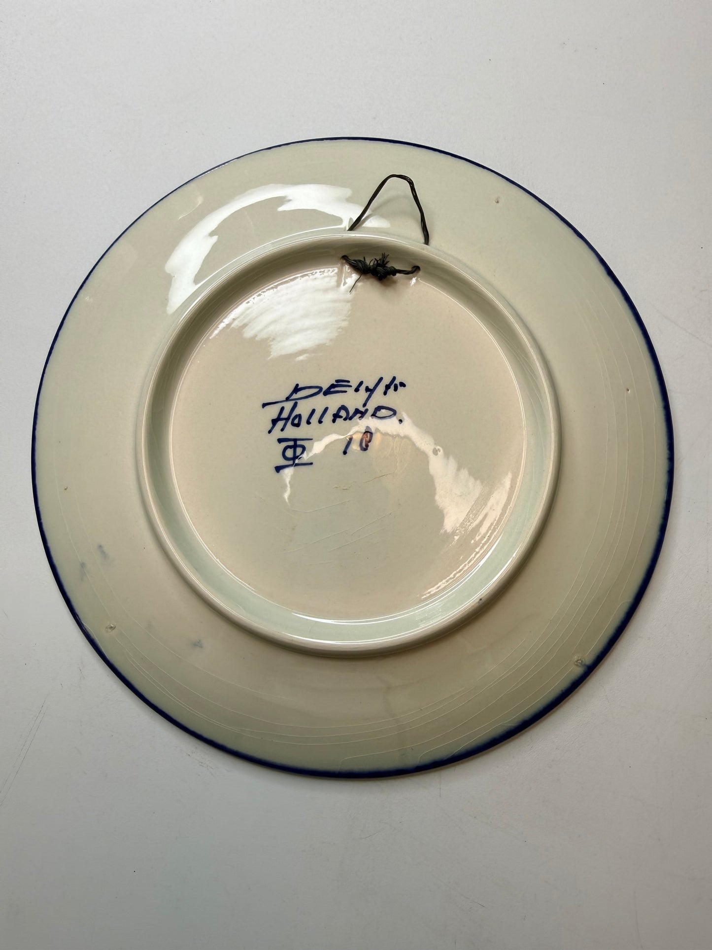 Delft Windmill Blue and White Plate, Holland