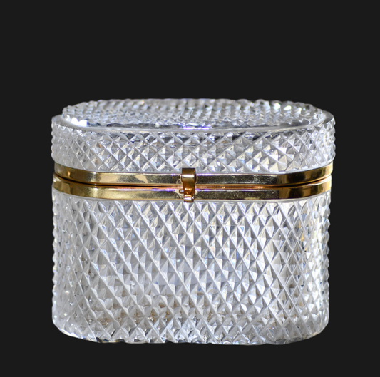 Vintage Crystal Dresser Jewelry Box