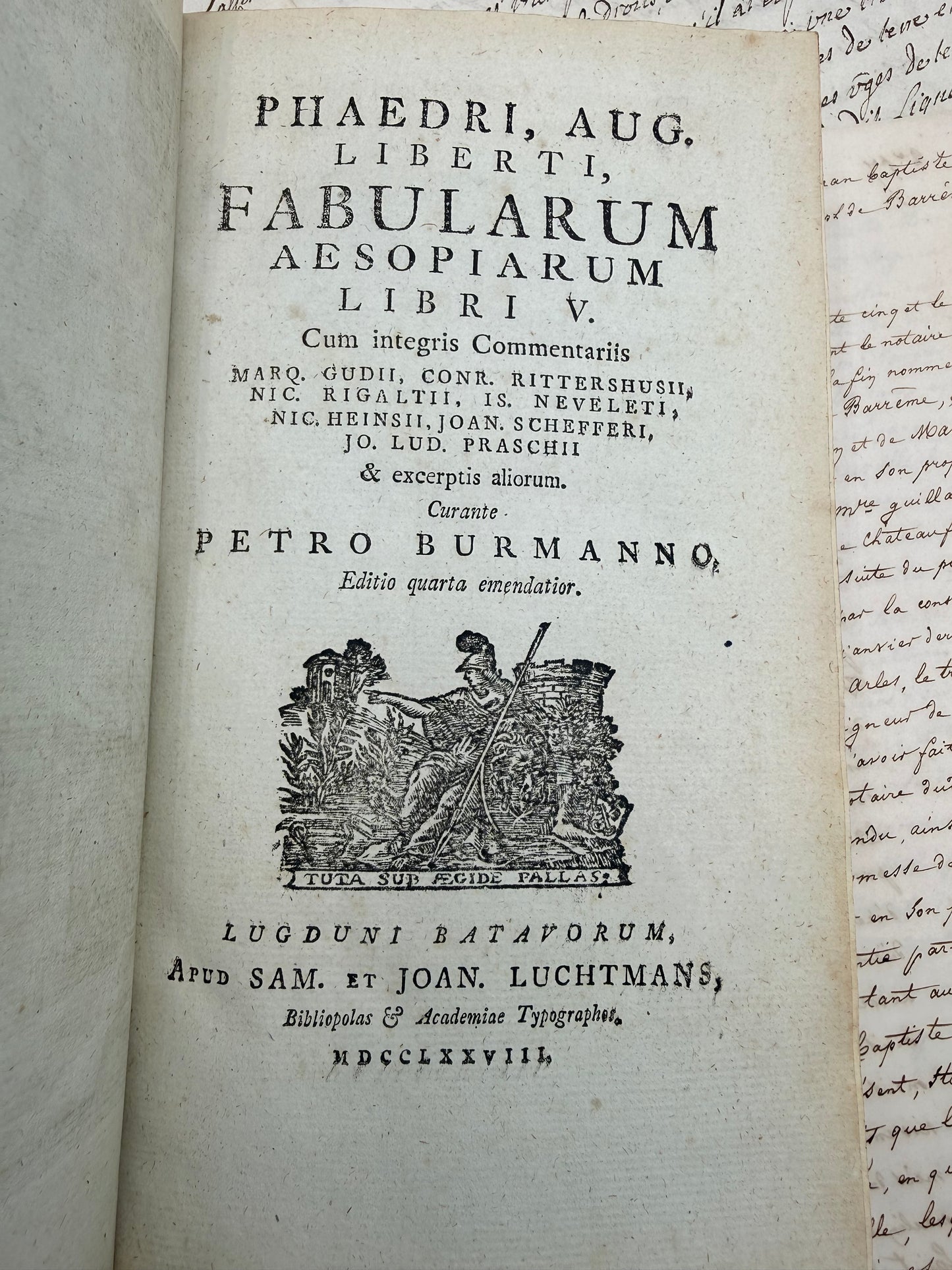 Aesop’s Fables, Vellum Binding, 1778, Latin
