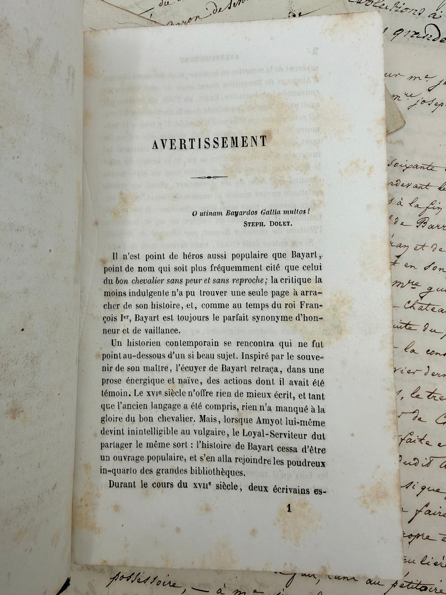 Histoire de Bayart, French