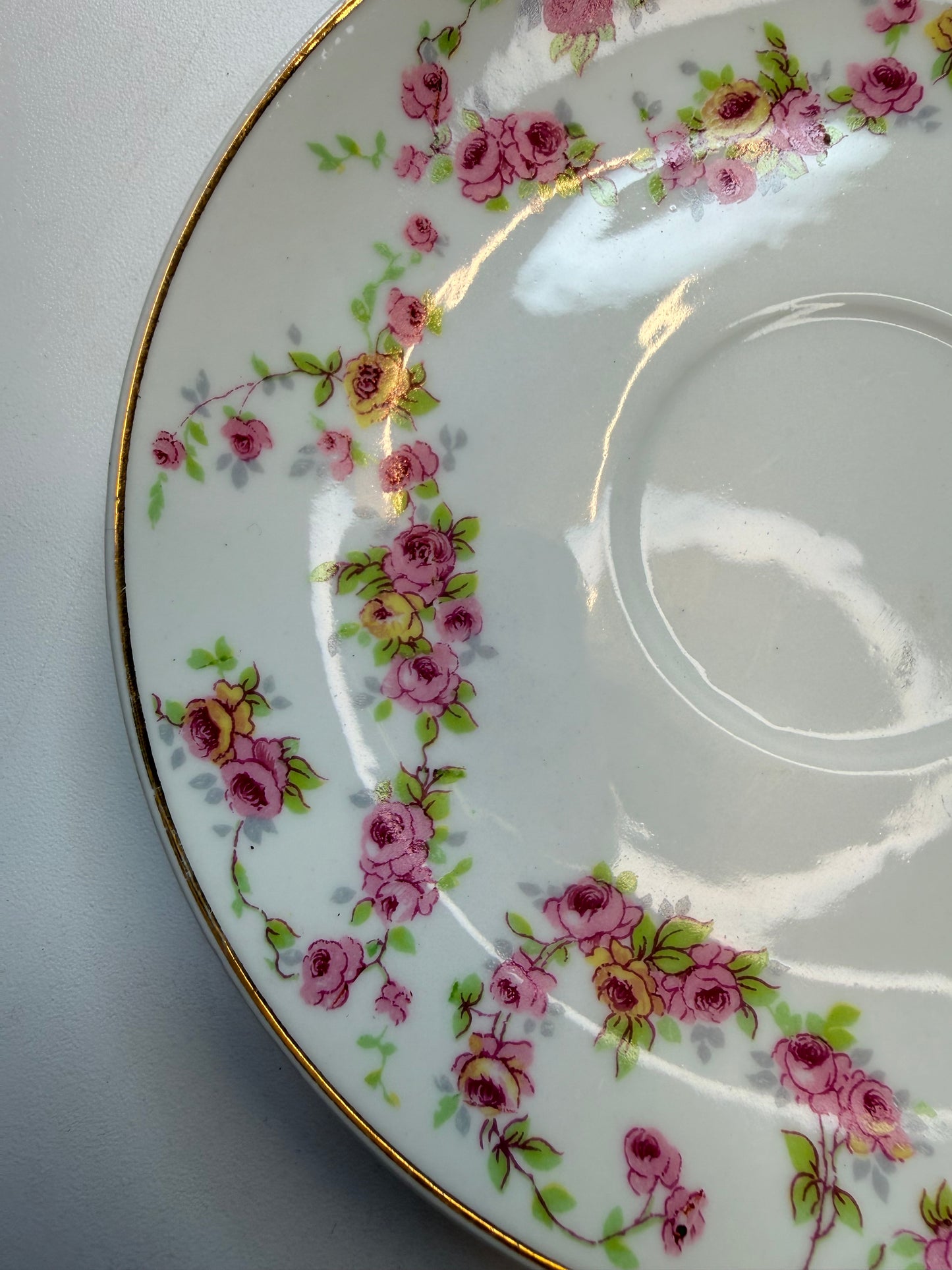 Limoges B & Cie Pink Floral Small Plate