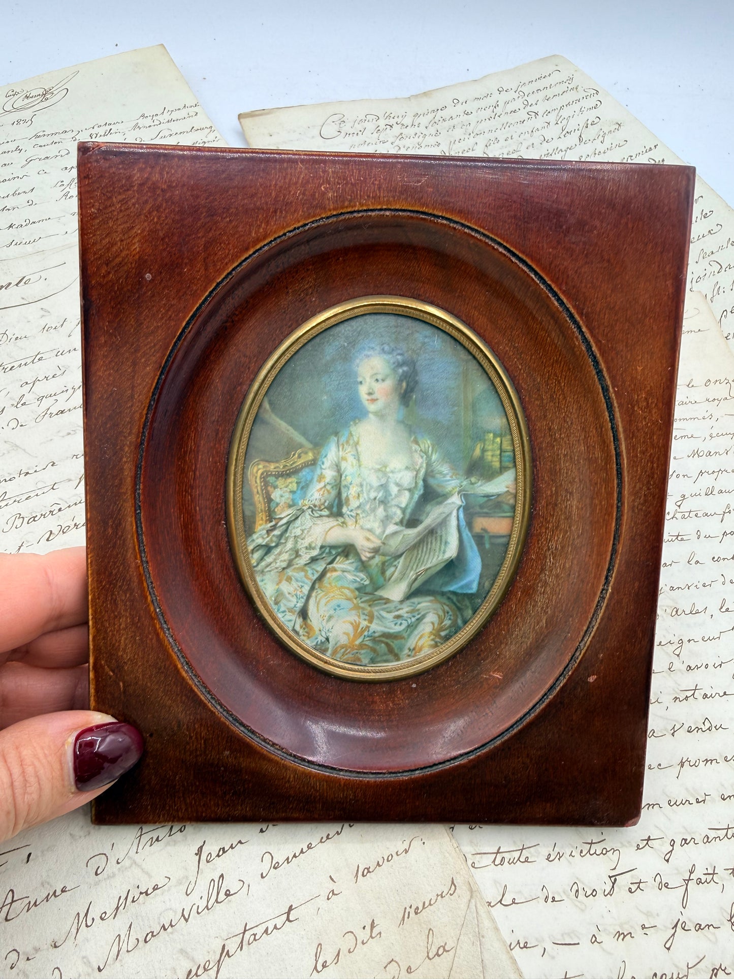 French Miniature Portrait Print, Madame de Pompadour