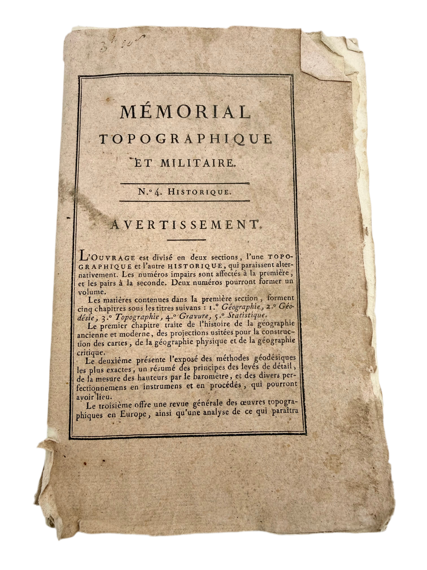 Topographical & Military Memorial, French, No 4