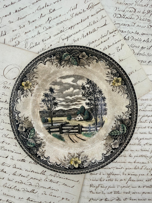 Vintage Meadow Country Plate, 6.35”