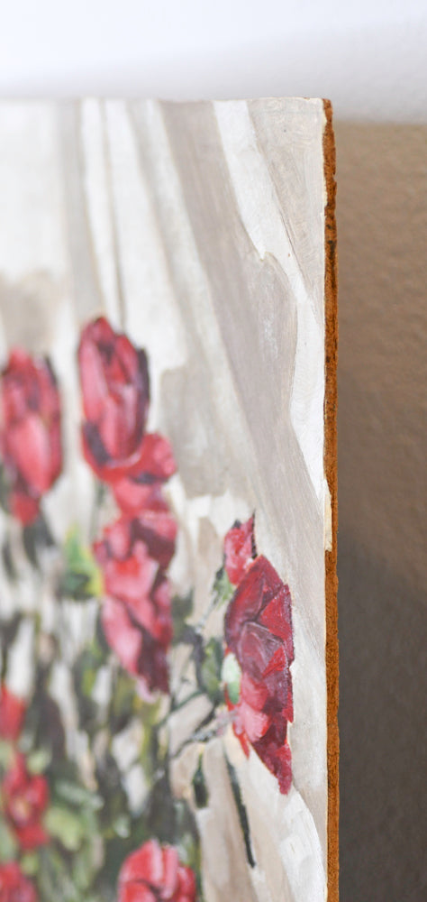 Red Rose Bouquet Still Life Painting, 18"