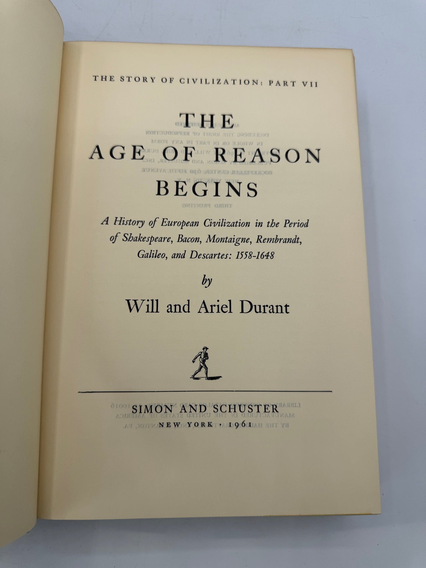 The Age of Reason Begins by Will Durant, 1961