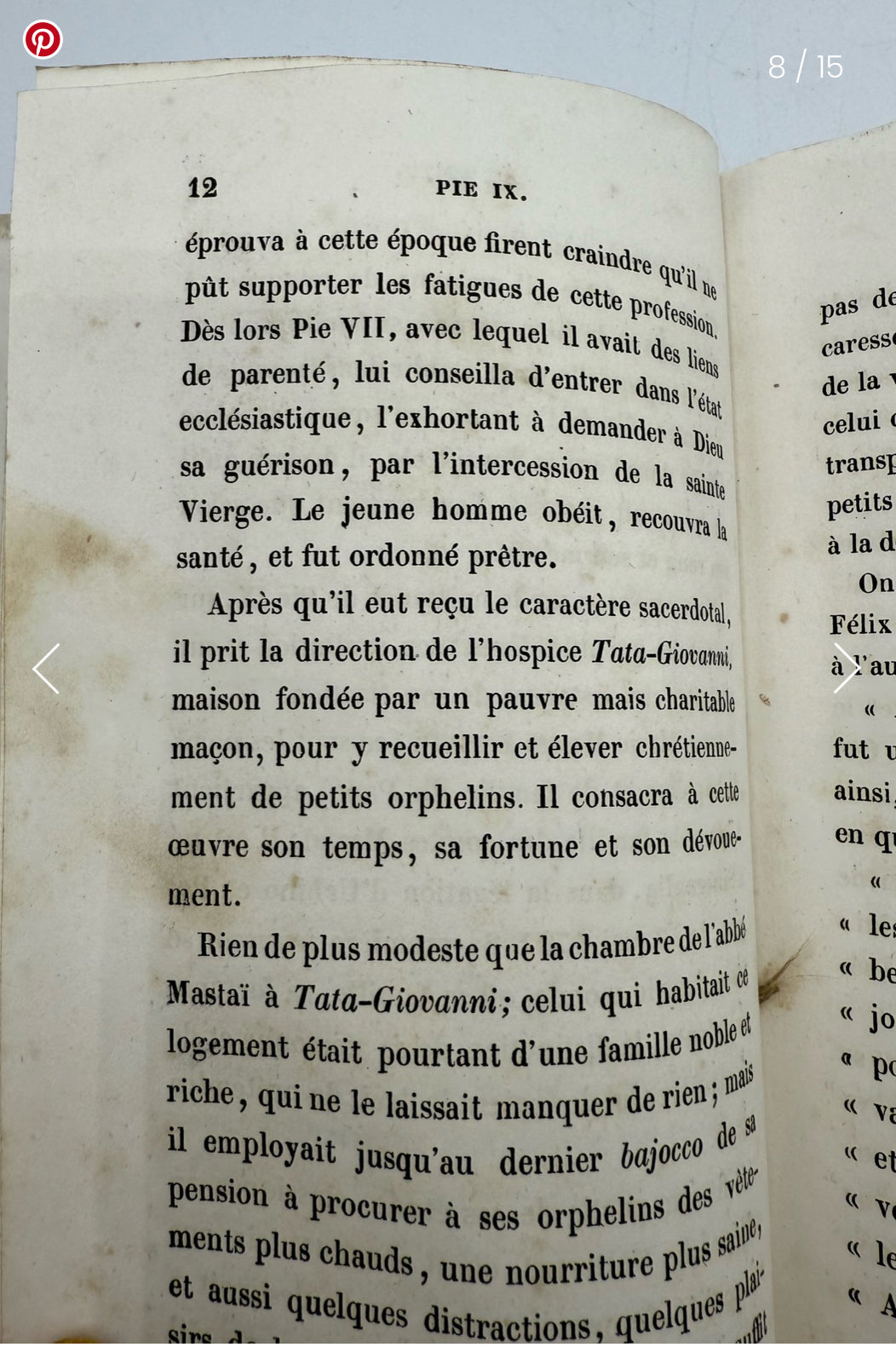 Pie IX Nouvelle Biographie, 1853, France