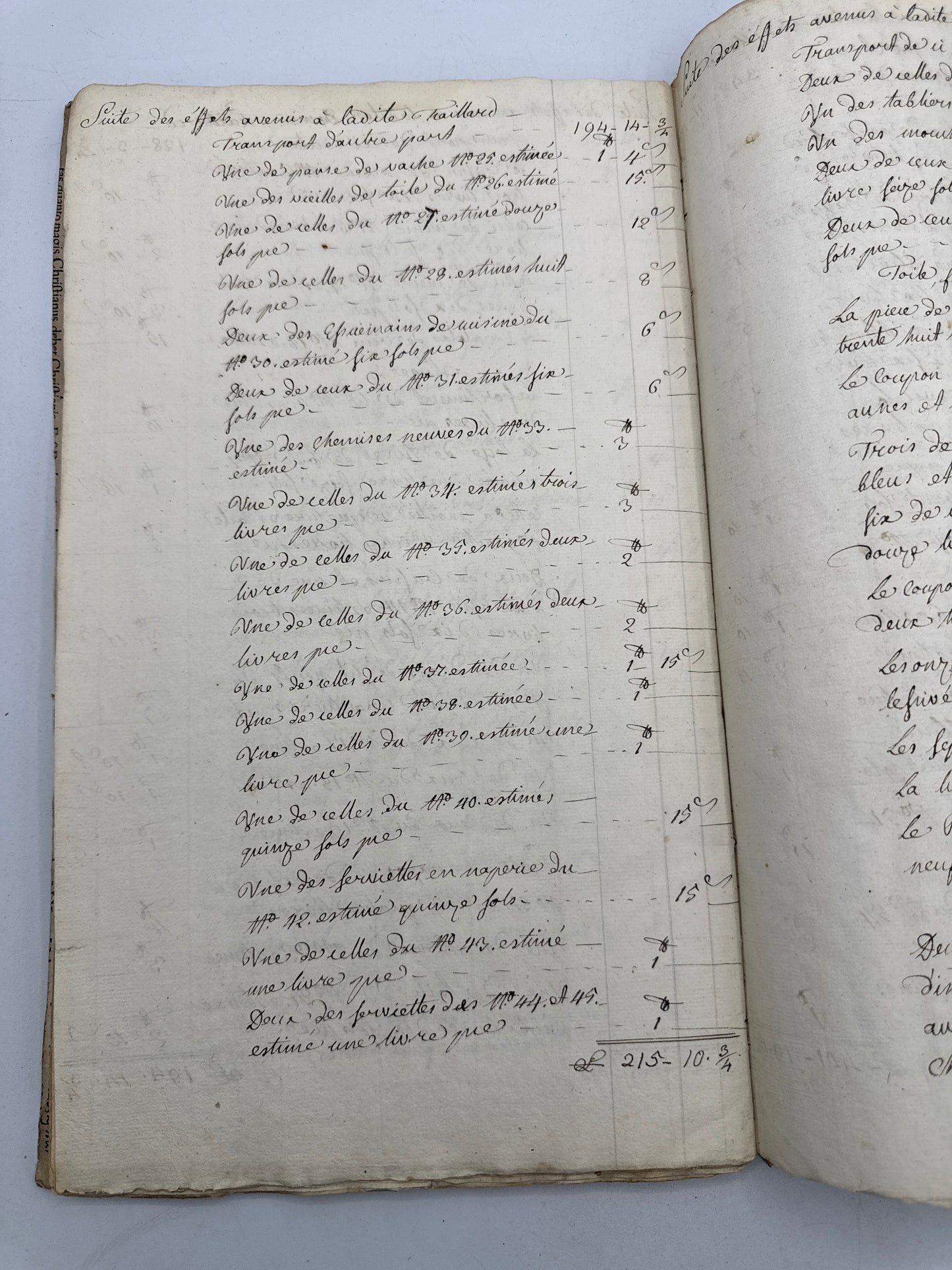 Antique French Ledger, 14" Handwritten French Paper, 1793