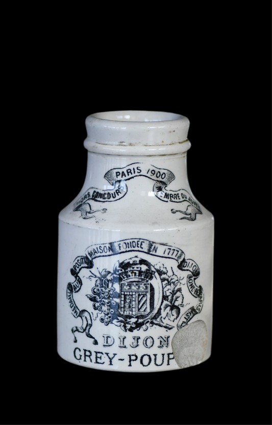 French Dijon Grey Poupon Jar, French Mustard Pot