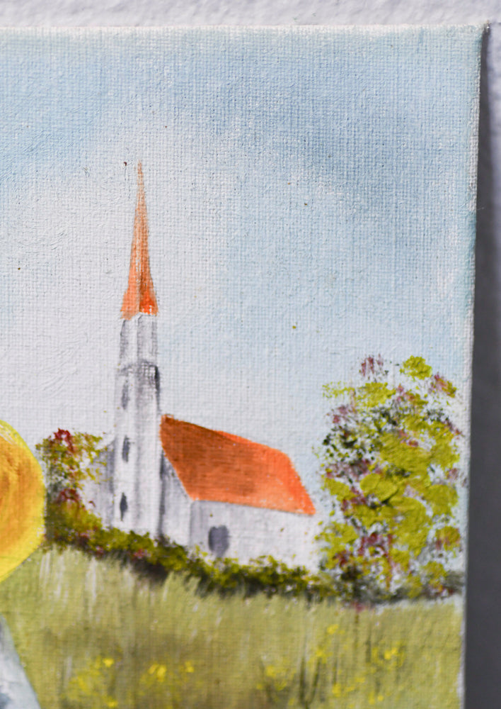 Country Church Painting, 5"