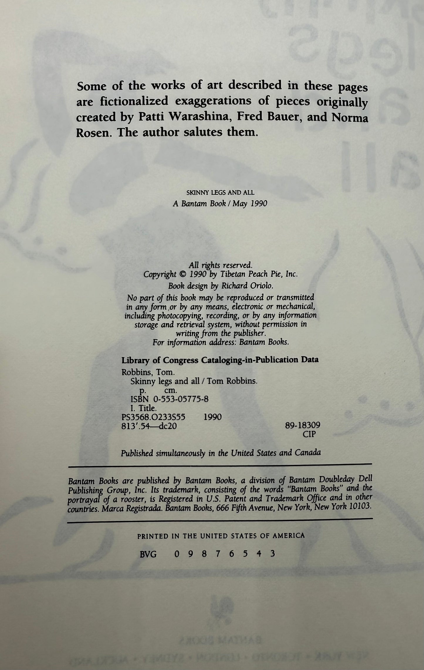 Tom Robbins' Skinny Legs and All