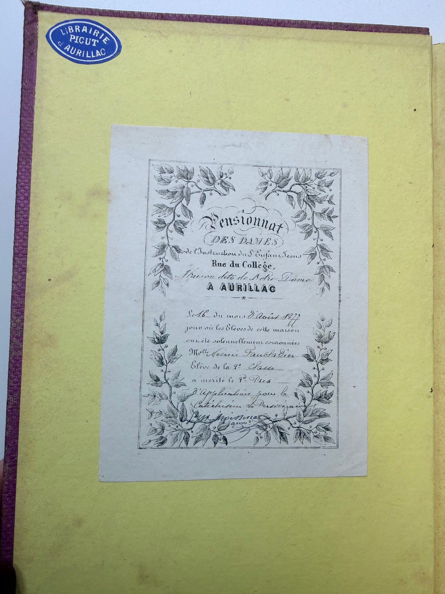 Thoughts of Bacon, Kepler, Newton and Euler, 1870, French Cartonnage Book