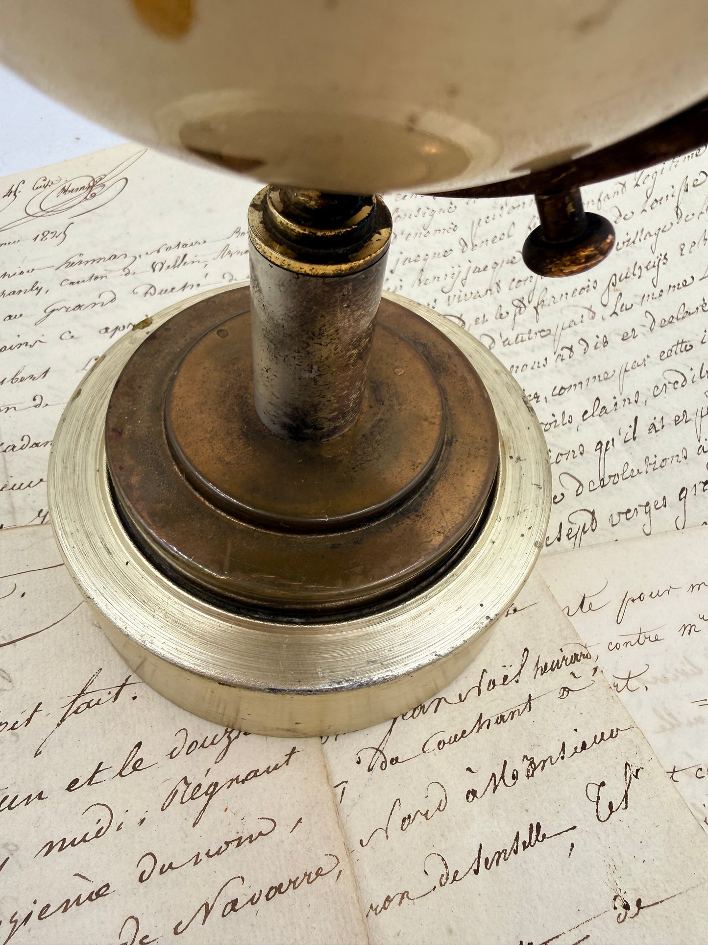 Desk Ornament Silver Globe, Former Cigarette Holder