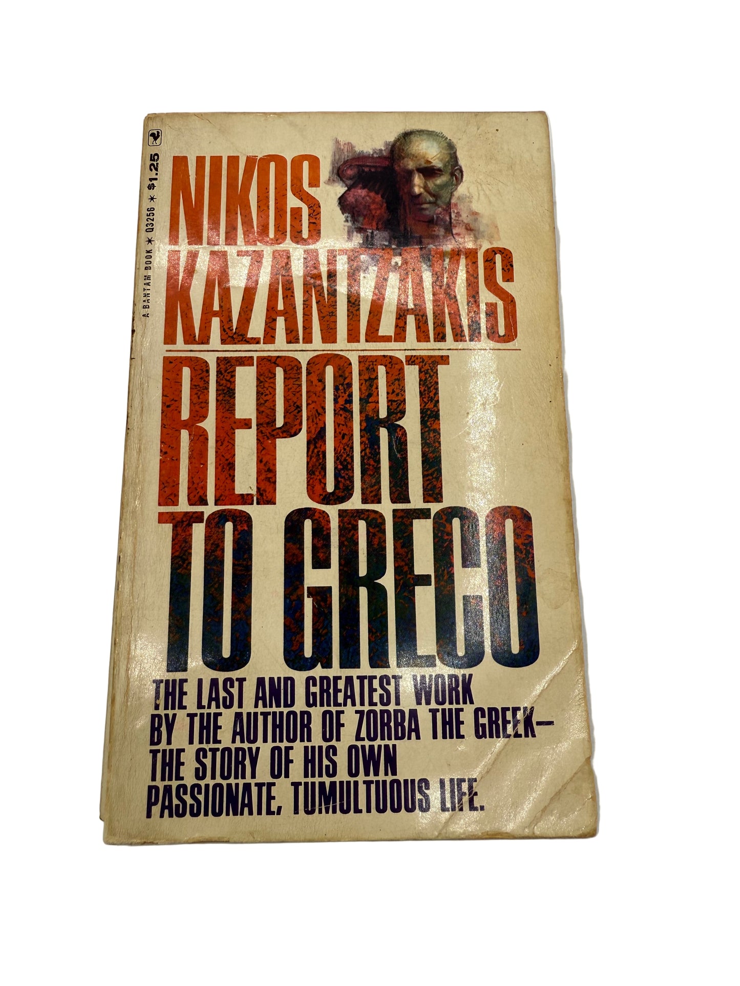 Book cover of 'Report to Greco' by Nikos Kazantzakis on a white background