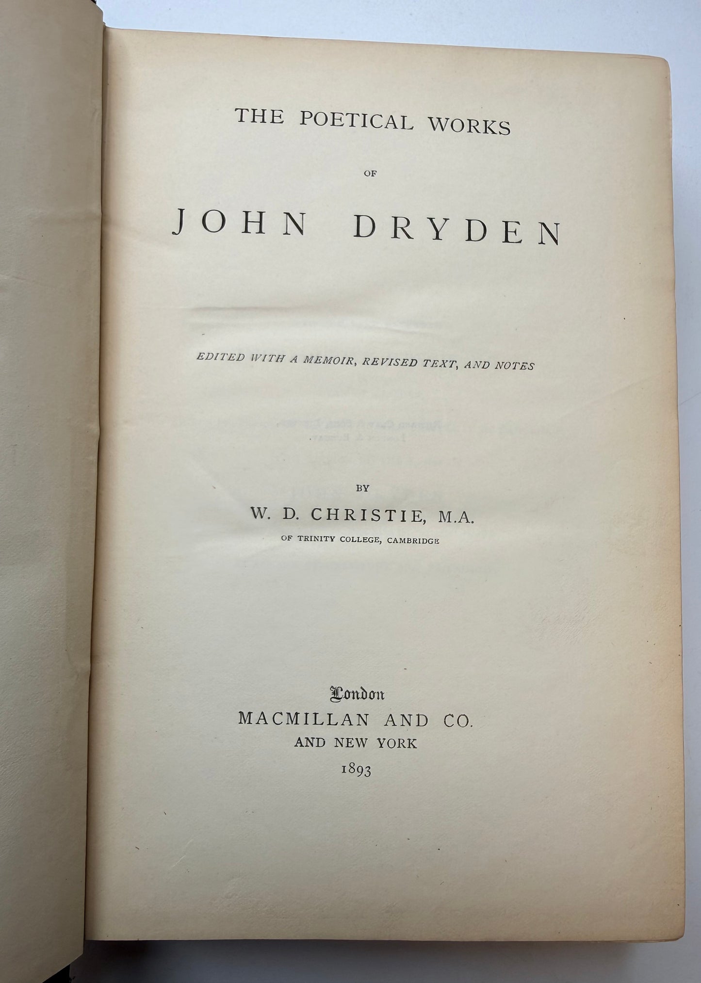 John Dryden’s Poetical Works, 1893