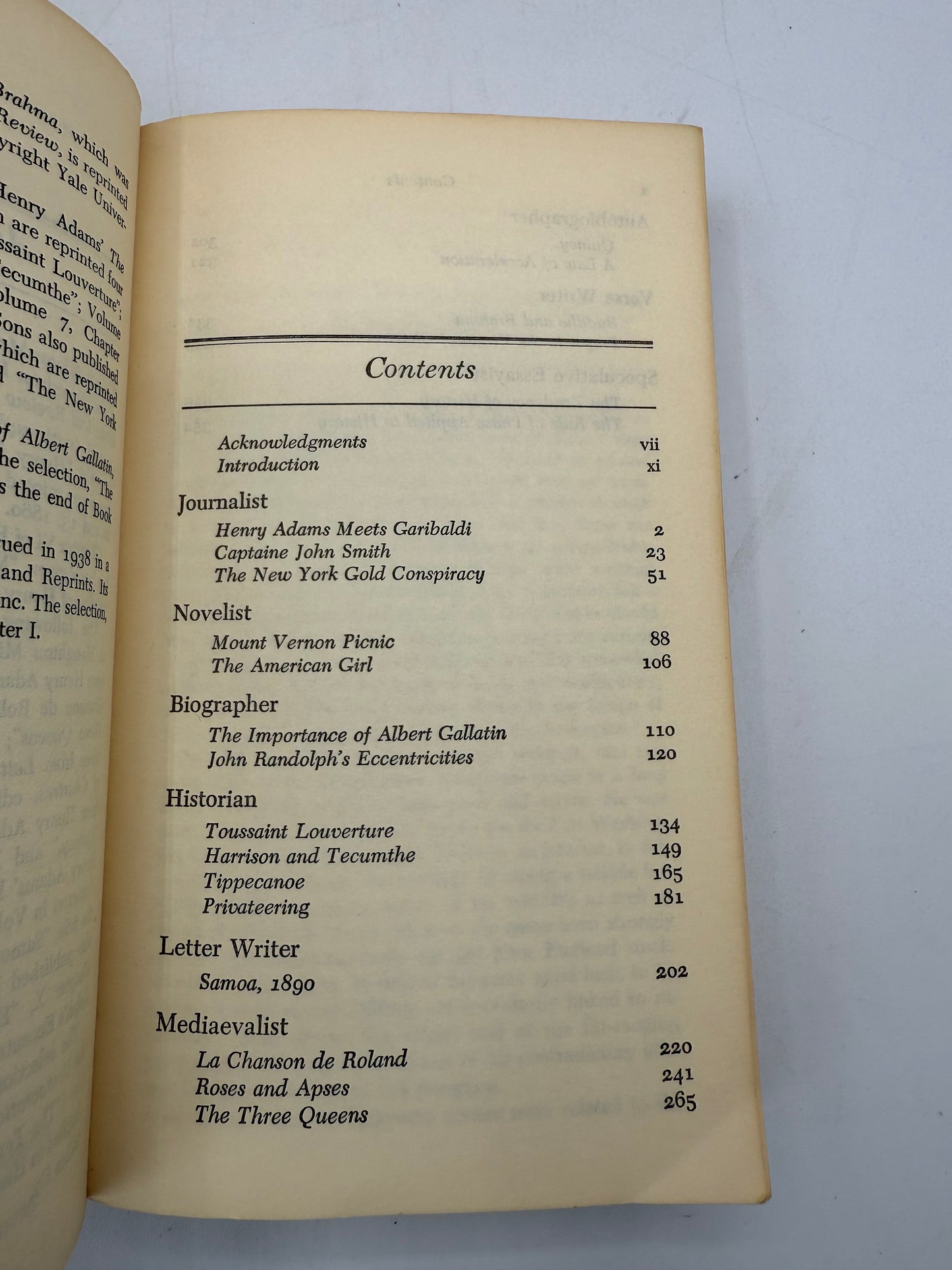 A Henry Adams Reader, 1959