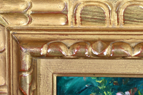Floral Framed Oil Painting, 17.75", France