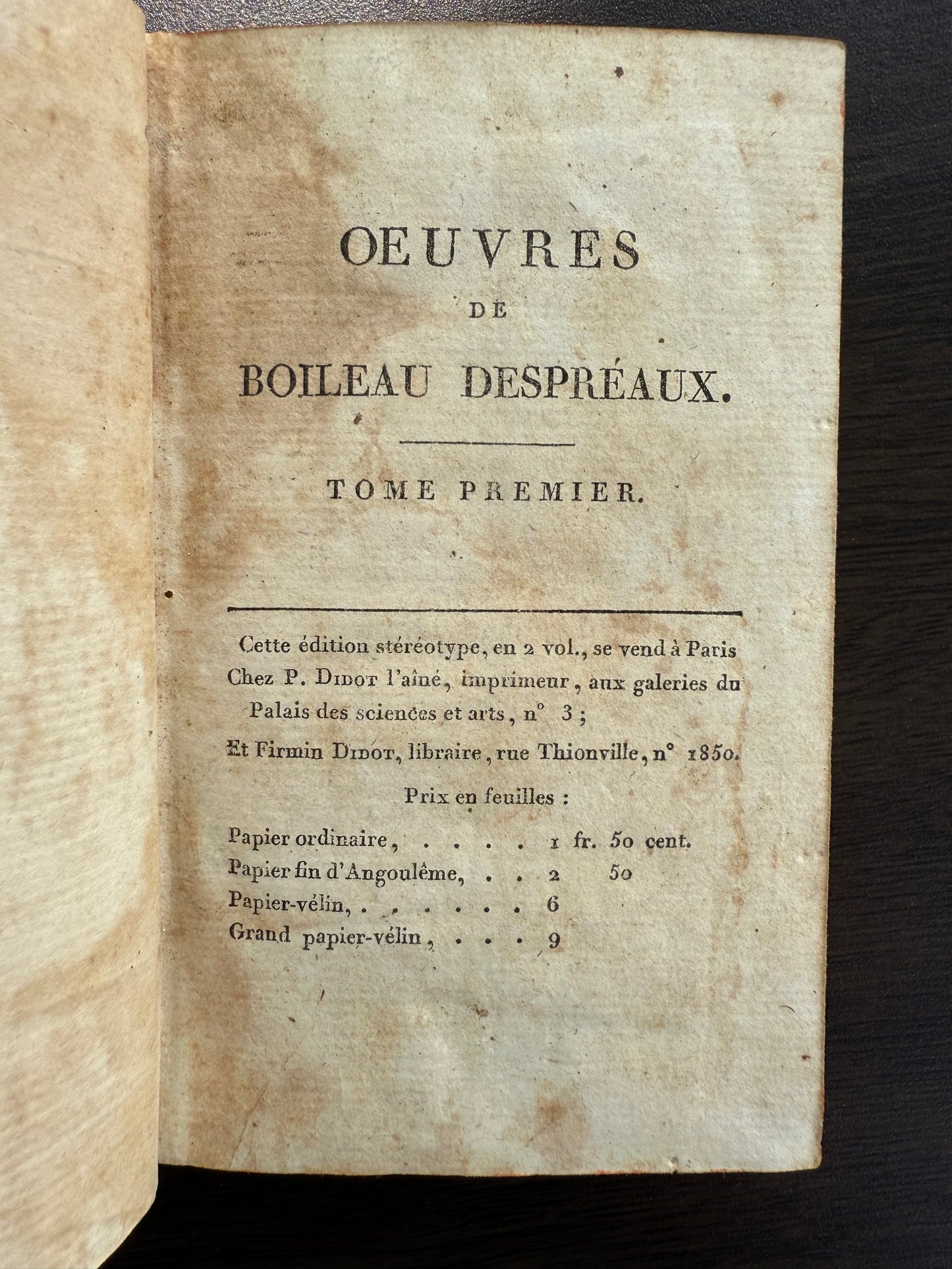 The Works of Boileau Despreaux, 1800, French Vellum Books