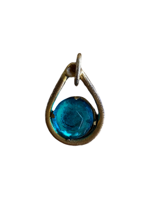 Paul Sargent Aquamarine Green Necklace Pendant, 1”