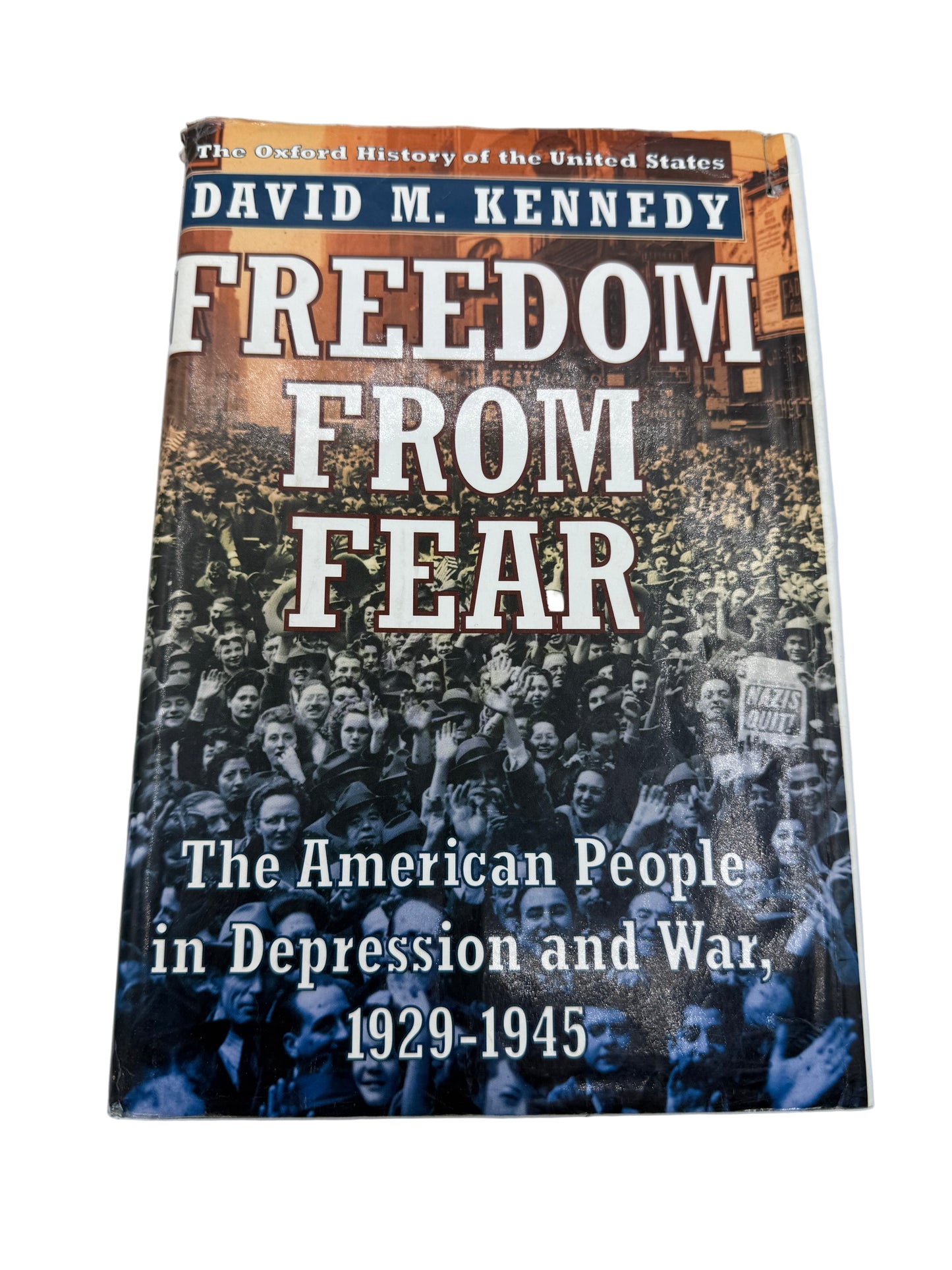 Book titled 'Freedom from Fear' by David M. Kennedy on a light gray background