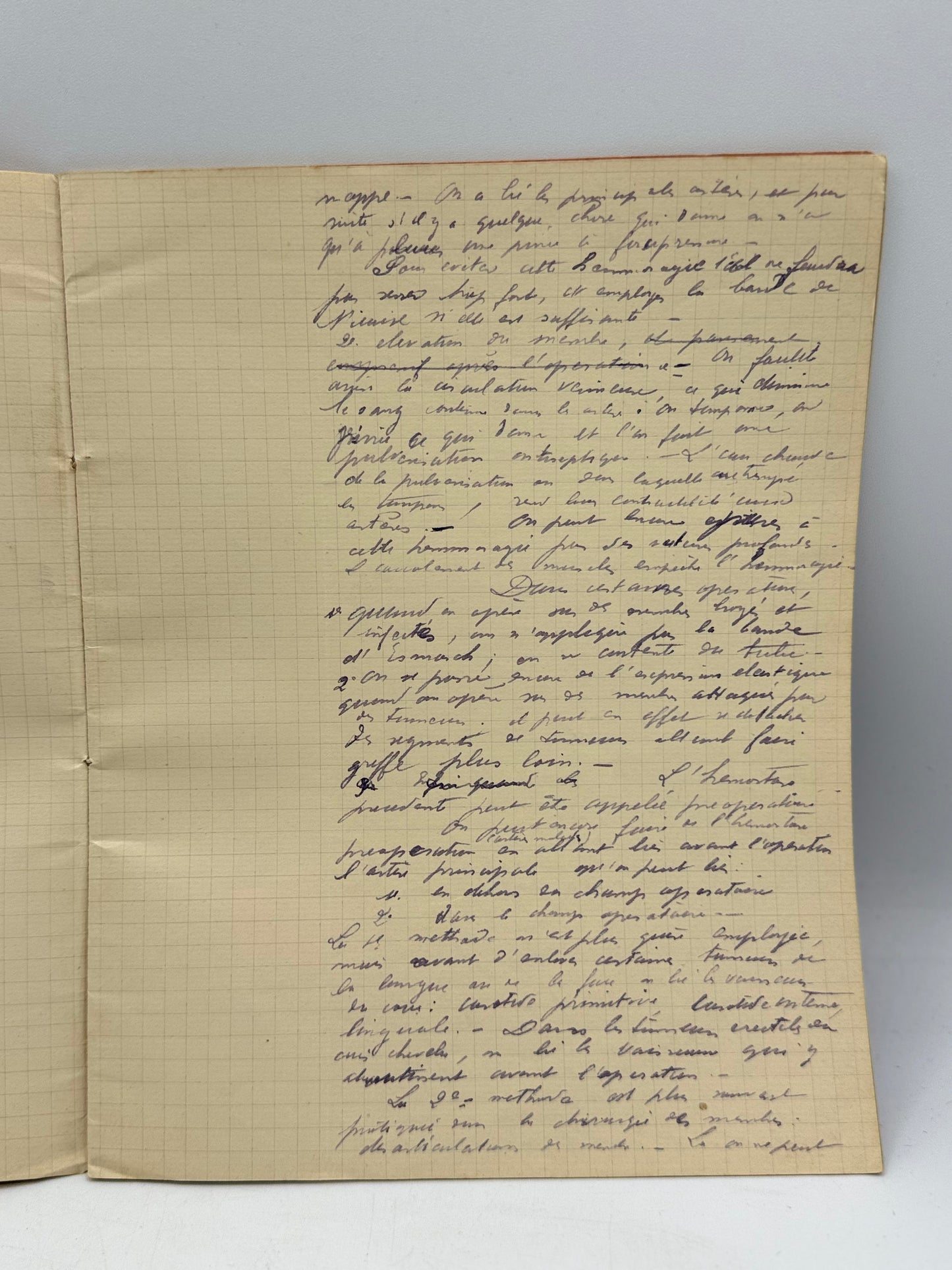 Open notebook with handwritten text on lined pages