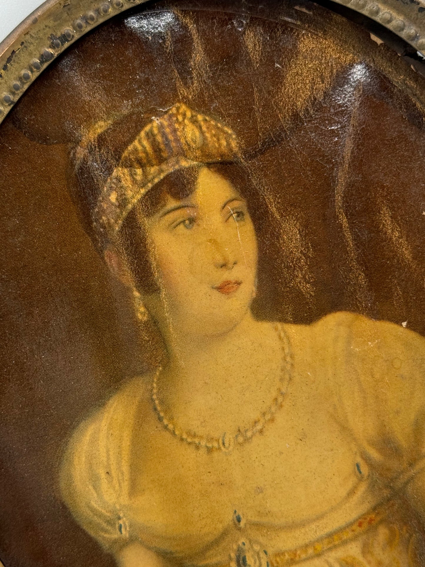 French Empress Miniature Print, Round Framed Empress Portrait, 6”