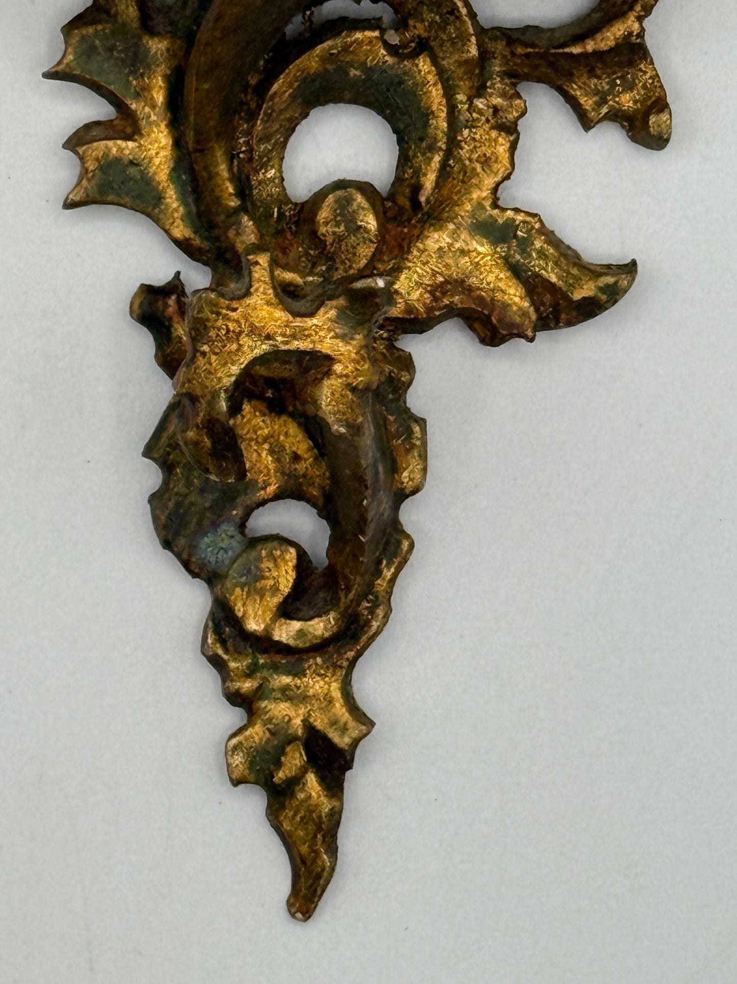 Rococo Style Florentine Hand Carved Wood Miniature Shelf, 4.5”