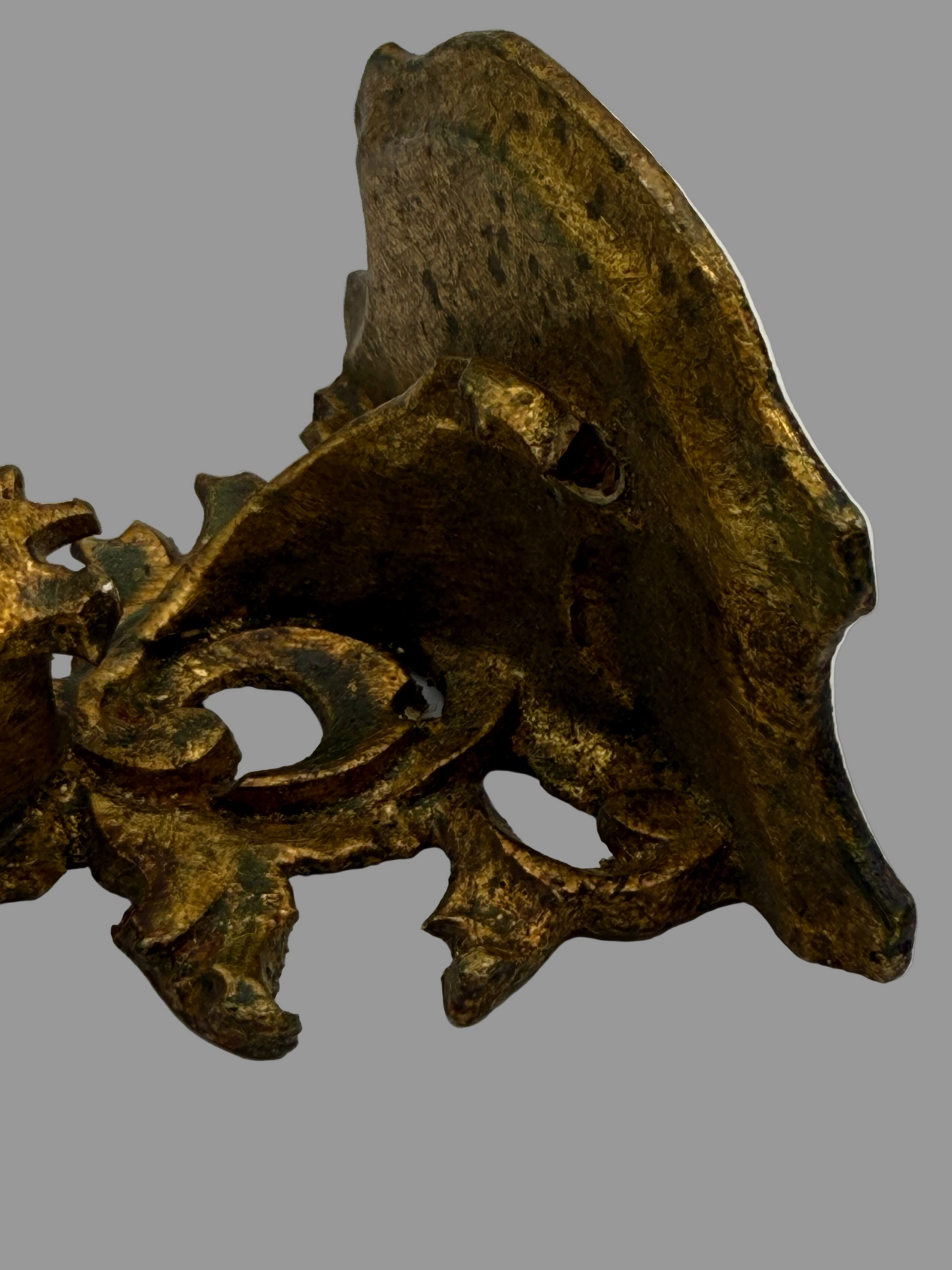 Rococo Style Florentine Hand Carved Wood Miniature Shelf, 4.5”