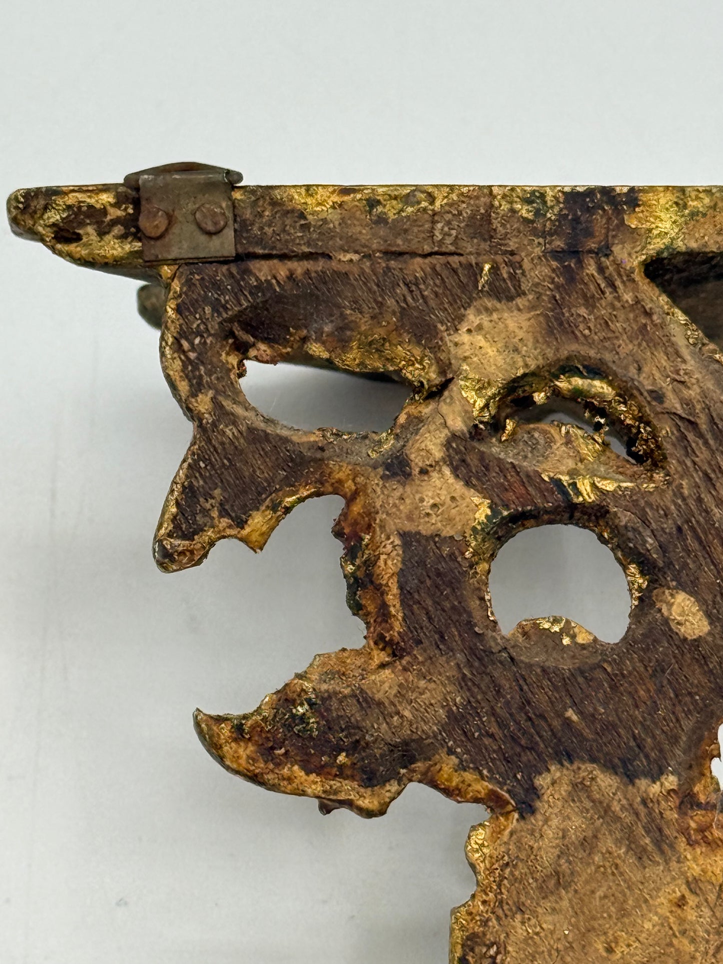 Rococo Style Florentine Hand Carved Wood Miniature Shelf, 4.5”