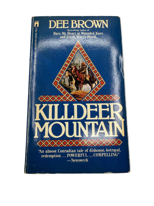 Book titled 'Kildeer Mountain' by Dee Brown on a white background